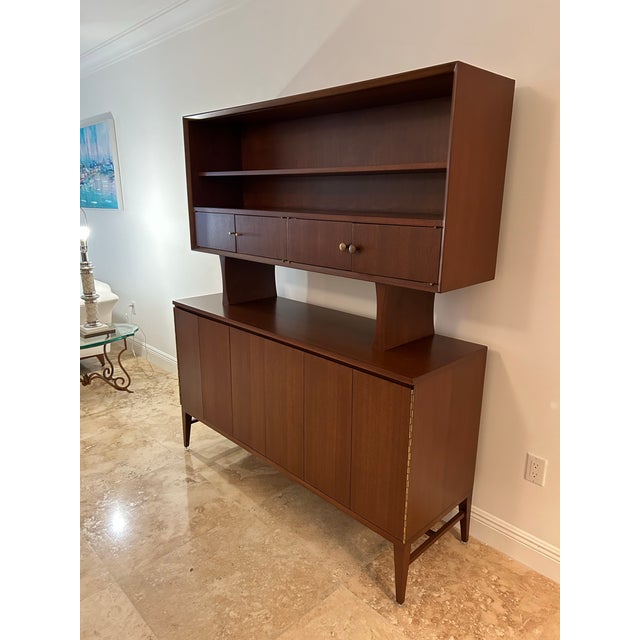 Mid Century Modern Solid Walnut Cabinet/ Display Cabinet/ Hutch For Sale - Image 4 of 12