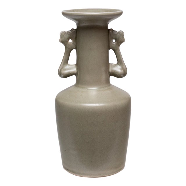 Chinese Celadon Green Phoenixtail Vase, C. 1900 For Sale