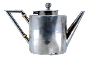 Plain Silver Coffee Pot with Knob on the Lid