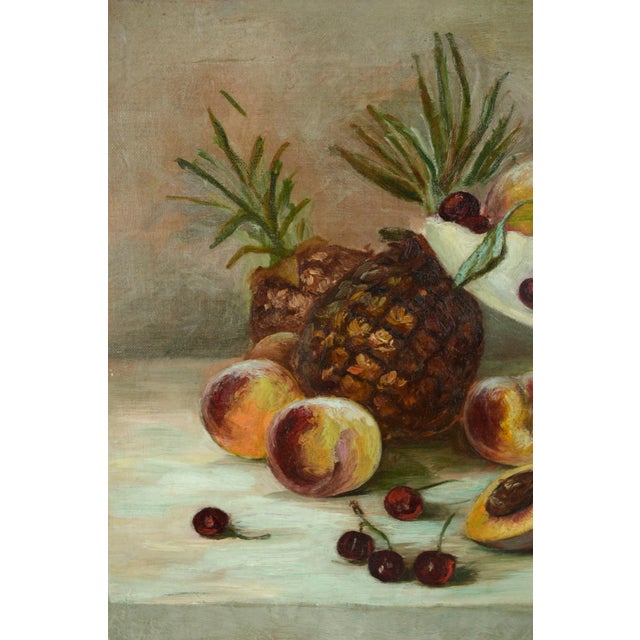 Summer Fruit Still-Life With Cherries, Peaches & Pineapple - After H. Raymond For Sale - Image 4 of 6