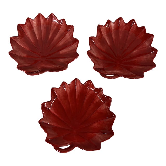 Late 20th Century Fitz and Floyd Poppies Snack Plates- Set of 3 For Sale