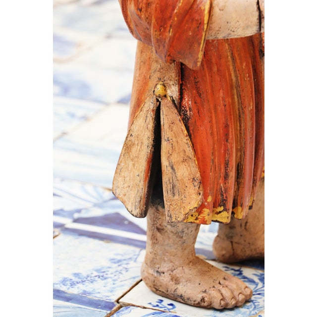 Wood Antique Indo-Portuguese Jesus Christ Child, 17th Century For Sale - Image 7 of 18