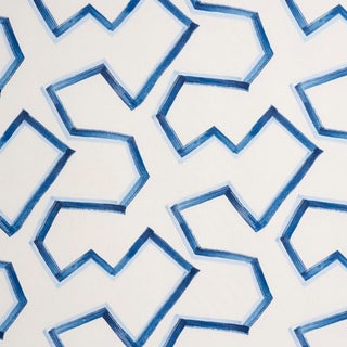 Schumacher Enzo Print Fabric In Coastal For Sale