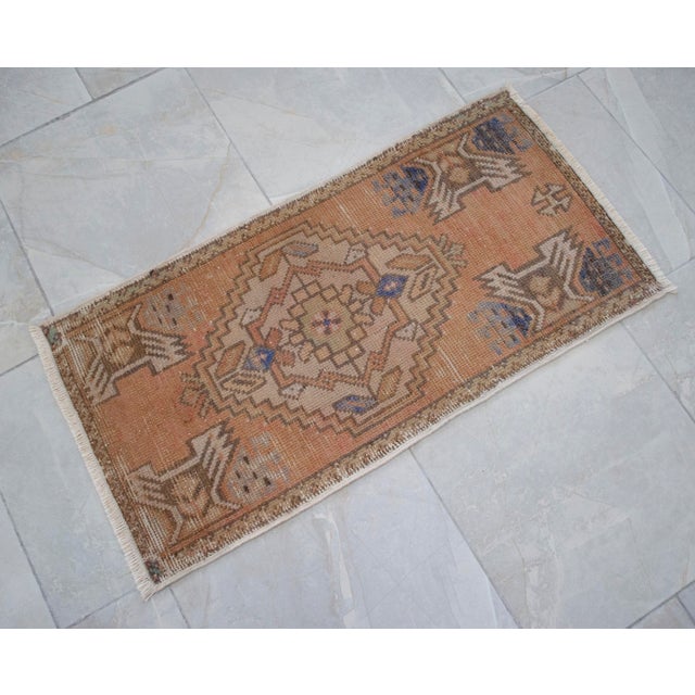Distressed Low Pile Turkish Yastik Faded Rug - 1'6'' X 3' For Sale - Image 12 of 13