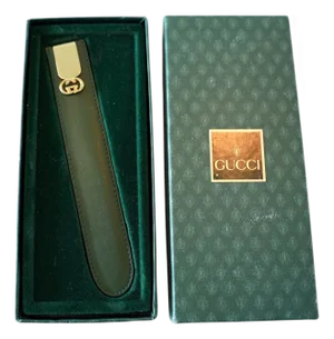 Gucci Gold-Plated Letter Opener With Green Leather Case in Original Box