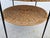 Brown 60s Round Wicker Rattan Side Table Brass Ball Feet For Sale - Image 8 of 14