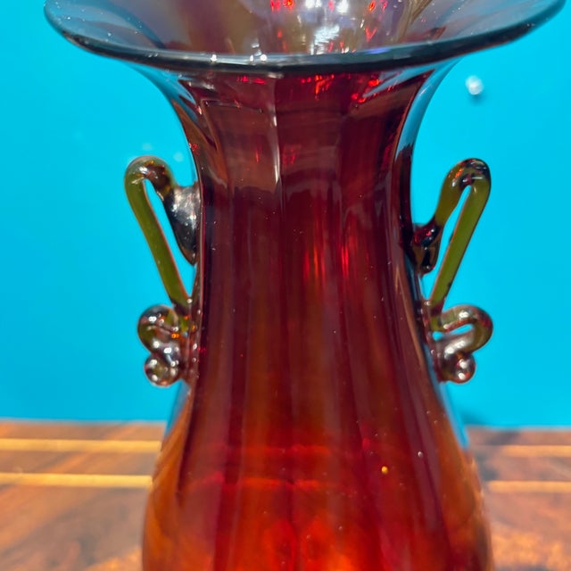 1920s Antique Ruby Red Murano Glass Vase by Vittorio Zecchin for Cappellin, 1920s For Sale - Image 5 of 17