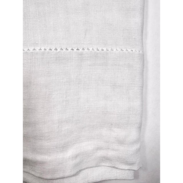 Antique French Linen Sheet, Jc Floral Monogram, Hand Embroidered Fine Linen, Circa 1900 For Sale - Image 4 of 11