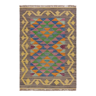 Rustic Turkish Hand-Woven Kilim Rug - 2'5'' X 3'1'' For Sale