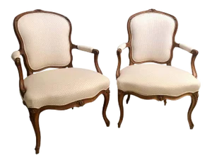 18th Century Beechwood Fauteuils or Armchairs With Provenance - a Pair