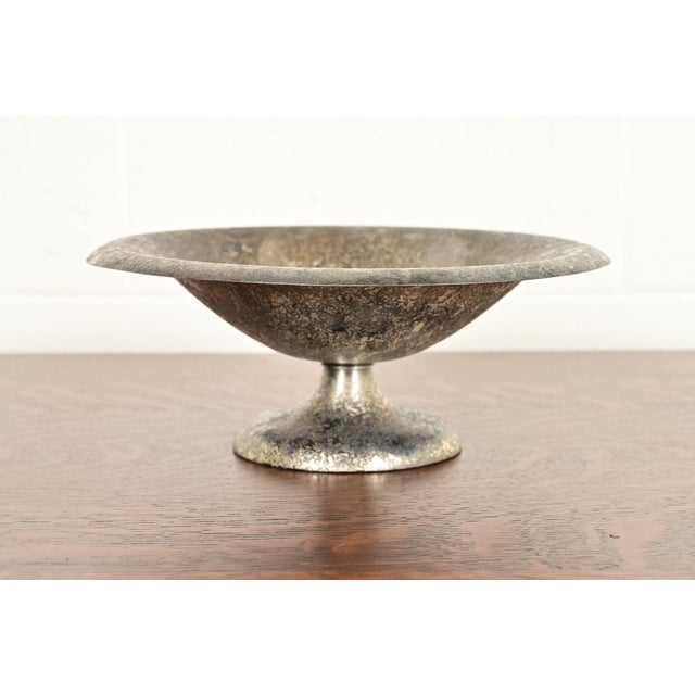 Roycroft Arts & Crafts Silver Finished Copper Footed Centerpiece Bowl or Fruit Bowl For Sale - Image 12 of 12