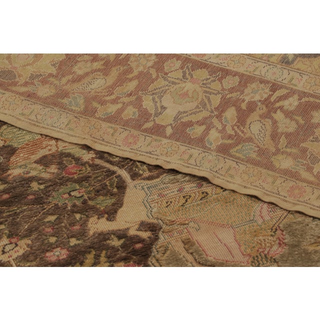 Rare Antique Turkish Rug With Narrative Pictorials in Beige & Brown - Rug & Kilim For Sale - Image 9 of 9