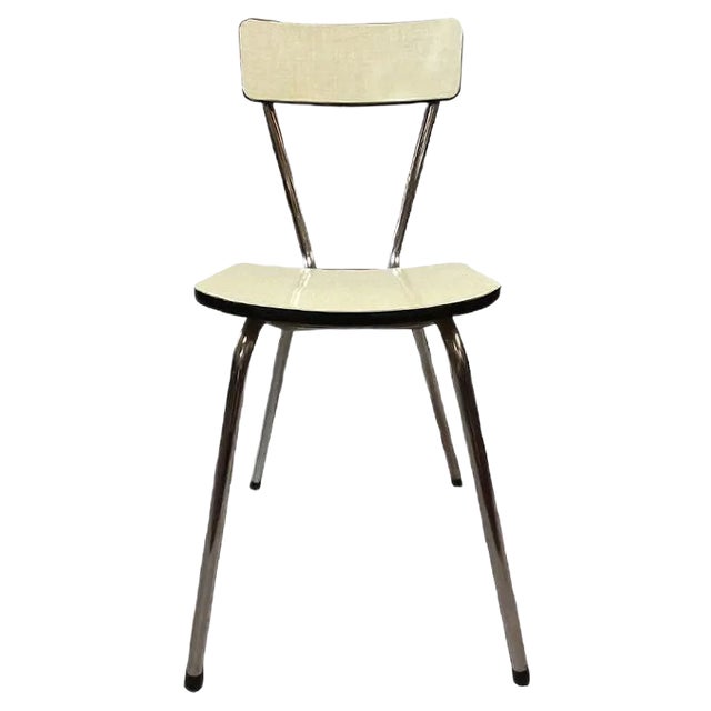 Light Yellow Resopal Side Chairs, 1950s, Set of 4 For Sale