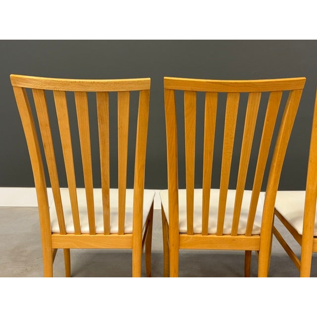1980s Italian Modern Beech Dining Chairs - Set of 4 For Sale In Boston - Image 6 of 10