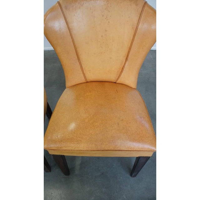 Honey-Colored Goatskin Dining Room Chairs, Set of 4 For Sale - Image 10 of 13