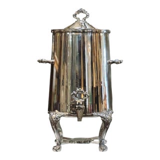 Vintage Silverplated Catering Coffee Urn With Lion Feet, Made in France For Sale
