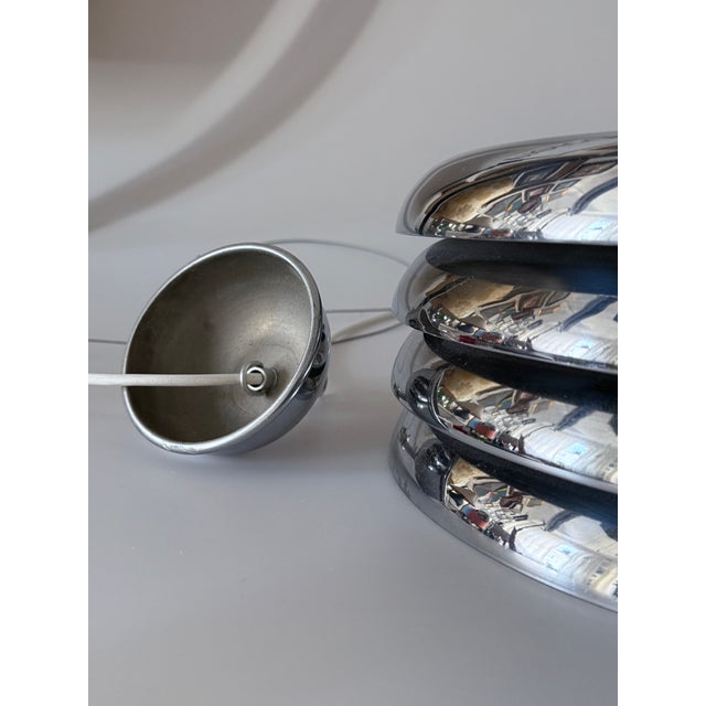 Large Space Age Chrome Pendant Lamp by Tamàs Borsfay, Hungary, 1970s For Sale - Image 6 of 10