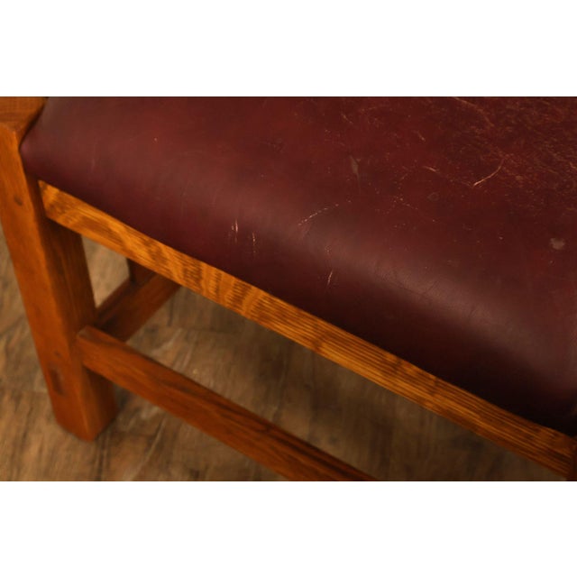 Stickley Stickley Mission Collection Oak Spindle Footstool For Sale - Image 4 of 18