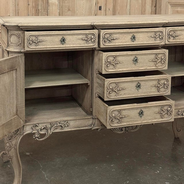 Antique Liege Regence Style Country French Buffet ~ Credenza in Stripped Oak For Sale - Image 15 of 18