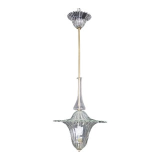 Elegant Art Decò Murano Glass Lantern by Barovier E Toso Pendant Light, 1950 For Sale