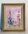 Abstract Painting on Canvas in Pink by Elia framed in antique gold frame.