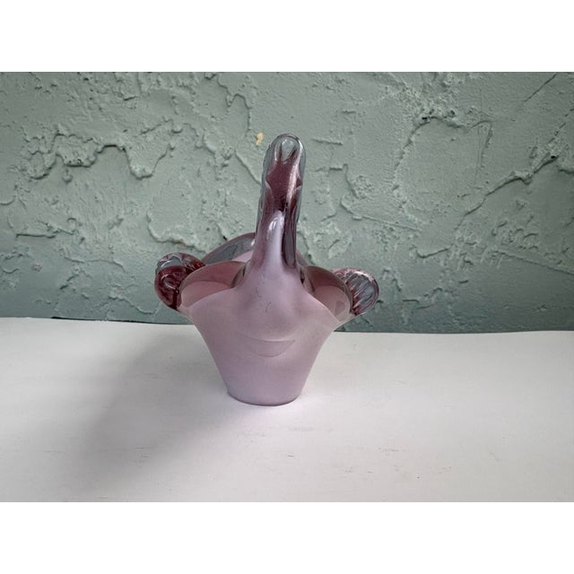 Purple Mid-Century Italian Sommerso Art Glass Centerpiece Bowl Attributed to Murano For Sale - Image 8 of 10