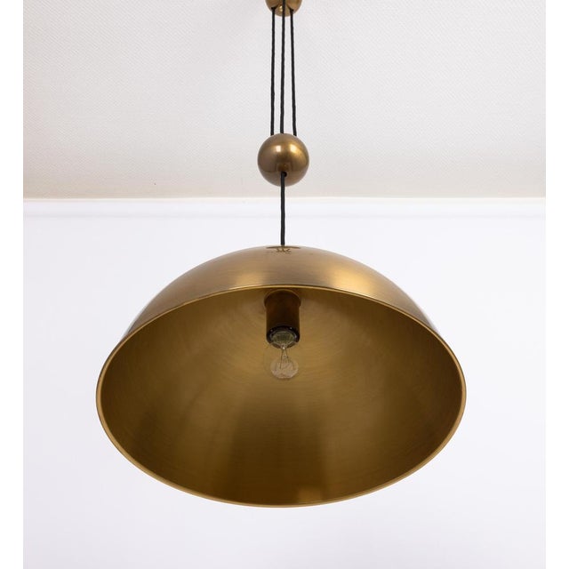 Metal Adjustable Counterweight Dark Brass Posa Pendant from Florian Schulz, Germany, 1970s For Sale - Image 7 of 10
