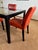Modern Mid Century Modern Crate & Barrel Parsons Steel & Glass Dining Table With Set of Four Lowe Leather Group Side Chairs For Sale - Image 3 of 8
