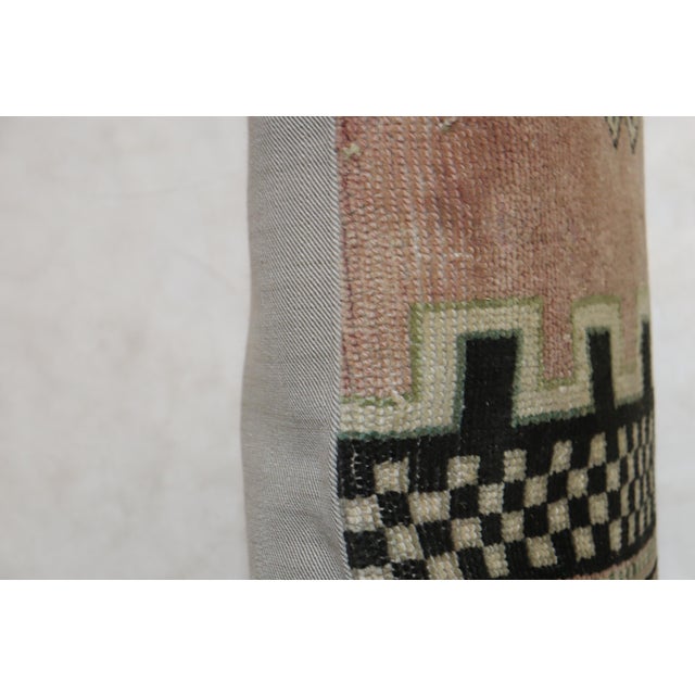 Spanish Zabihi Collection Geometric Turkish Rug Pillow For Sale - Image 3 of 5