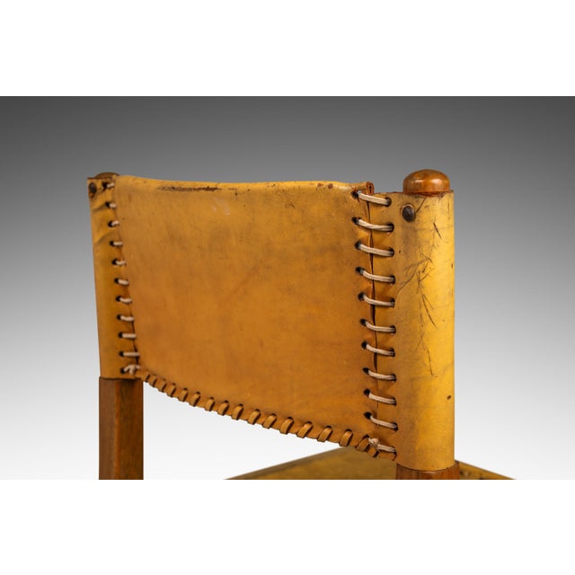 Wood Safari Tanned Saddle Leather & Oak Lounge/Side Chair Designed by Biermann Werner for Arte Sano, Colombia, C. 1960's For Sale - Image 7 of 12
