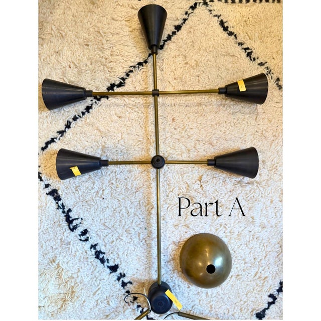 Black Triad 15 Pendant by Apparatus in Antique and Blackened Brass For Sale - Image 8 of 11