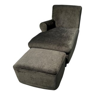 Flexform Chaise Lounge Chair With Ottoman For Sale