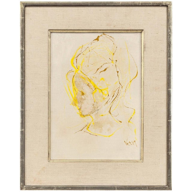 Manner of Marcel Vertes Portrait of a Lady Oil Painting For Sale