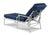 Casa Cosima Home Haven Outdoor Chaise in Canvas Air Blue with Canvas Jockey Red Welt For Sale - Image 4 of 4