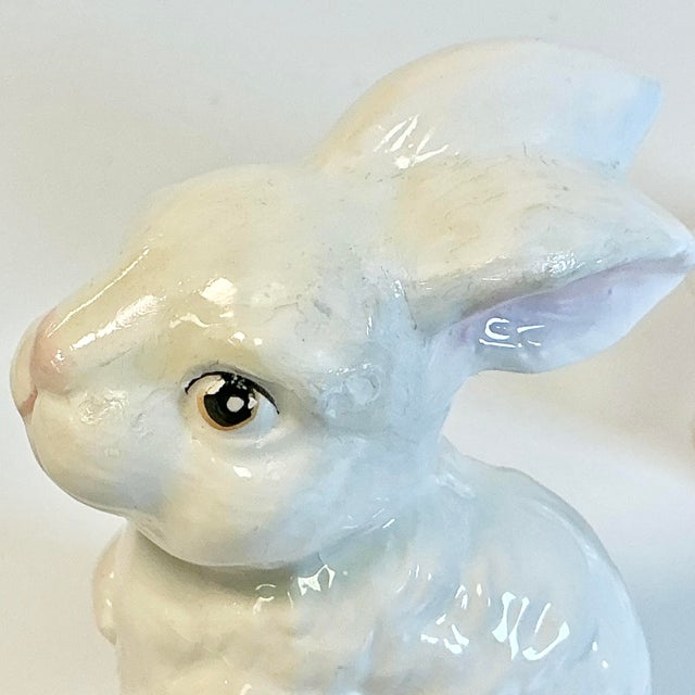 1950s Vintage Boho Chic Arts & Crafts Ceramic Bunny Figural - A Pair, Easter. For Sale - Image 13 of 15