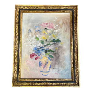 1970’s Original Abstract Impressionist Floral Still Life Painting