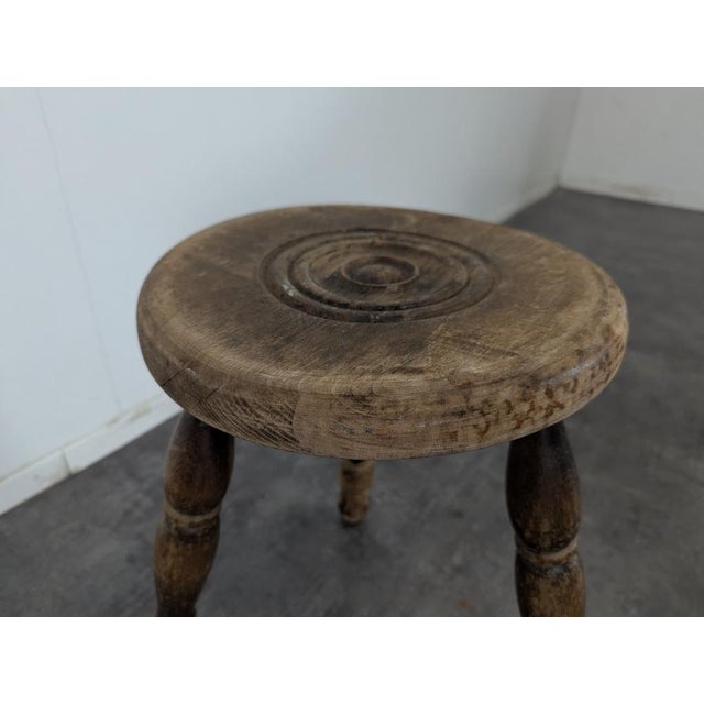 Brutalist Stool attributed to Dudouyt, 1950s For Sale - Image 4 of 5