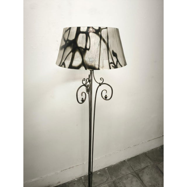 Black Floor Lamp with Murano Glass, 1980s For Sale - Image 8 of 15