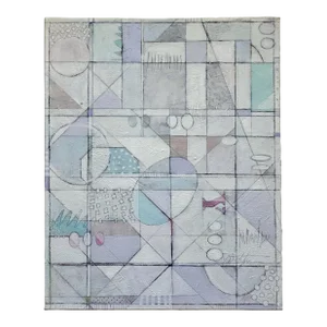 Winter White I, Original Geometric Abstract Oil Painting