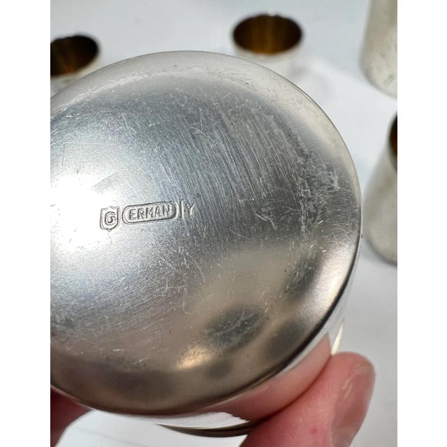 Antique Art Deco Silver Plated German Traveling Cocktail Set- 9 Pieces For Sale - Image 12 of 12
