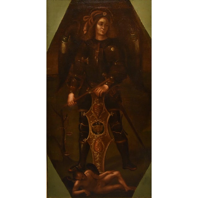 Lombard School Artist, Saint Michael the Archangel, 1650, Oil on Canvas For Sale - Image 13 of 15