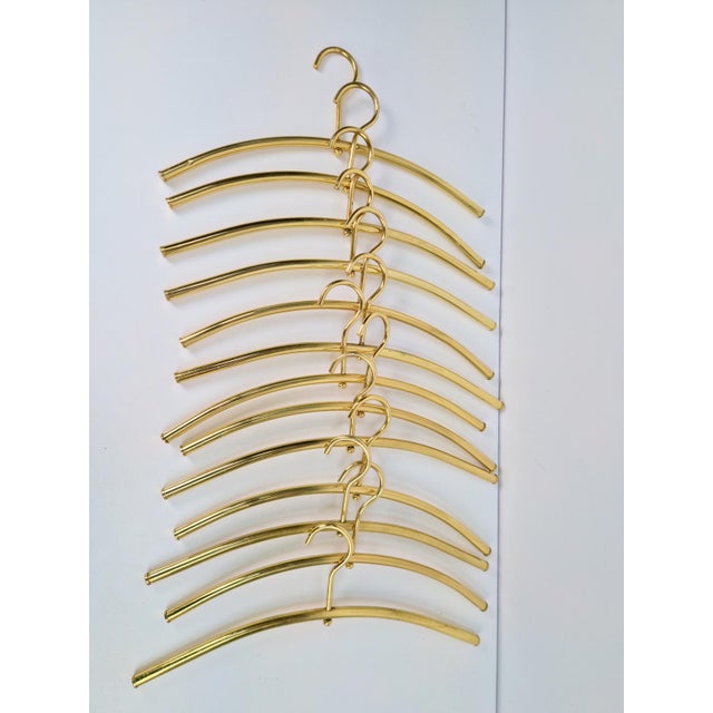 Postmodern Brass Clothes Hangers, Italy, 1970s, Set 13 For Sale - Image 9 of 9