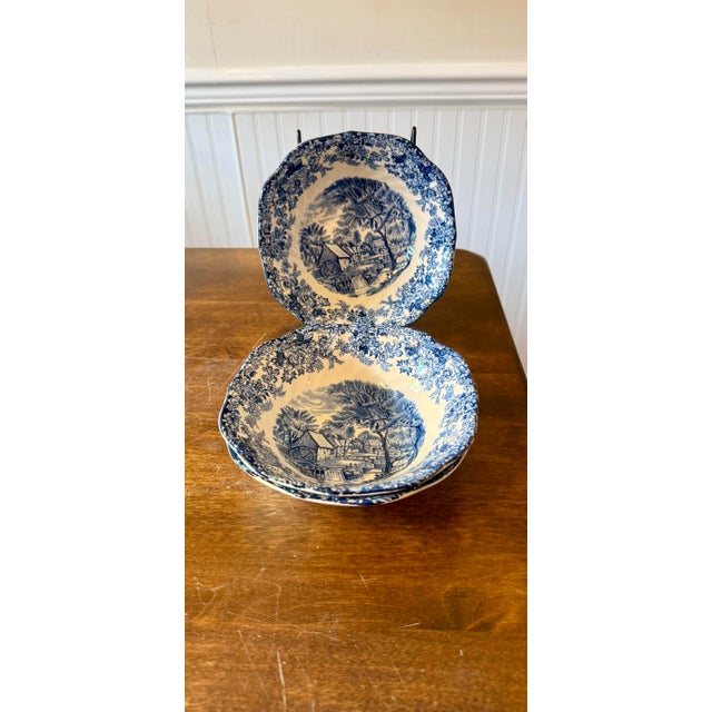 1950s 1950s Mill Stream Cereal Bowls by Johnson Brothers - Set of 3 For Sale - Image 5 of 12