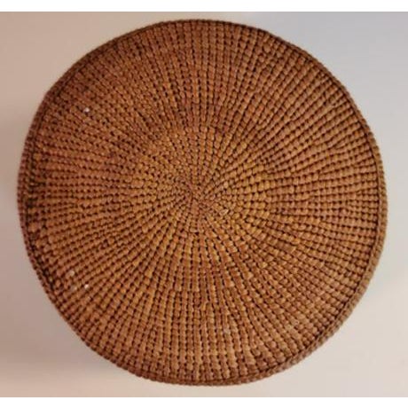Tribal Vintage Native American Tlingit Style Woven Basket With Geometric Designs For Sale - Image 3 of 6