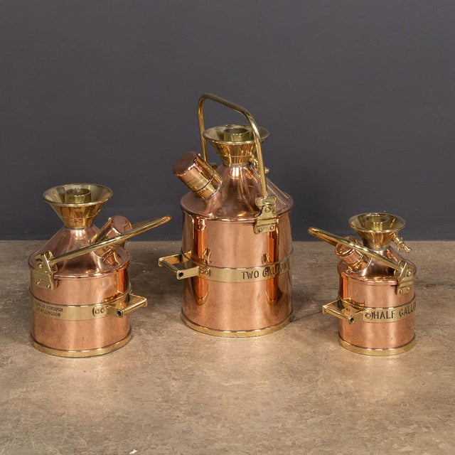 Vintage English Polished Checkpump Petrol Canisters, 1965, Set of 3 For Sale - Image 3 of 18