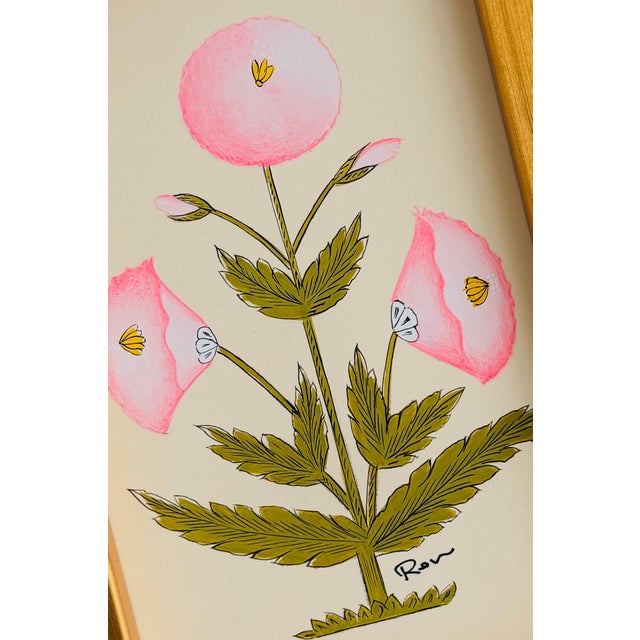 This beautiful pink floral motif painting draws inspiration from the iconic designs of Jaipur, India, seen gracing the...