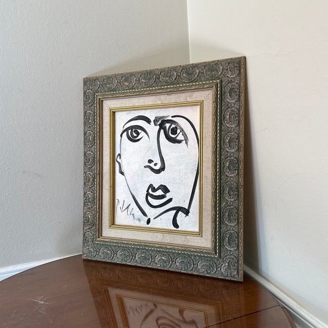 Peter Keil Original Black & White Abstract Portrait Painting For Sale In Atlanta - Image 6 of 7