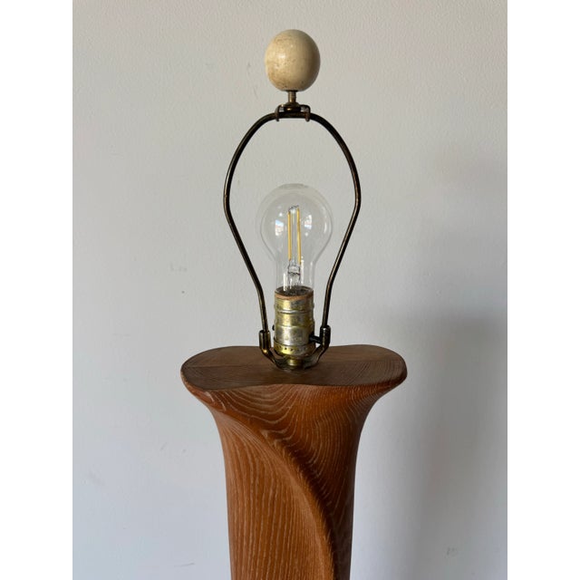 Yasha Heifetz Organic Biomorphic Carved Oak Sculptural Floor Lamp With Original - Sold For Sale - Image 9 of 12