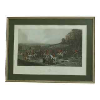 Vintage Wh Simmons Colored Engraving English Hunt Scene For Sale