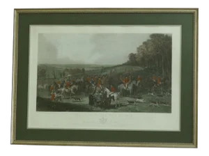Vintage Wh Simmons Colored Engraving English Hunt Scene